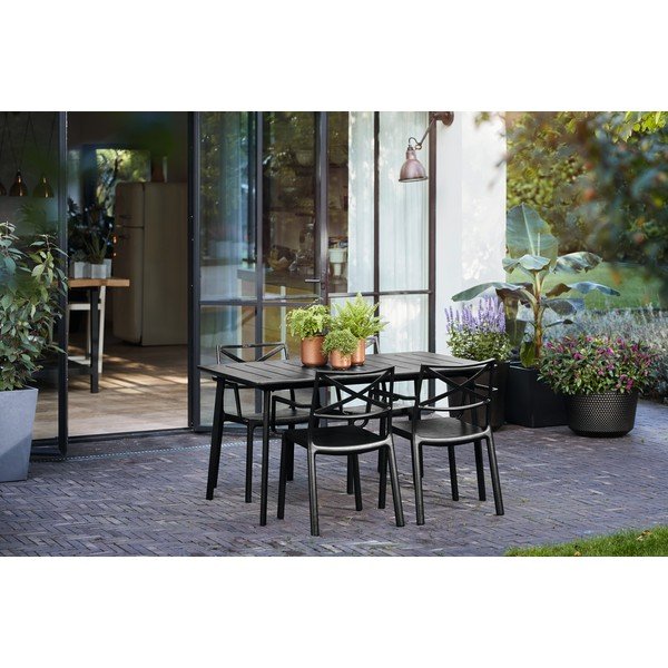 Černá plastová zahradní židle Metalix – Keter-image-2