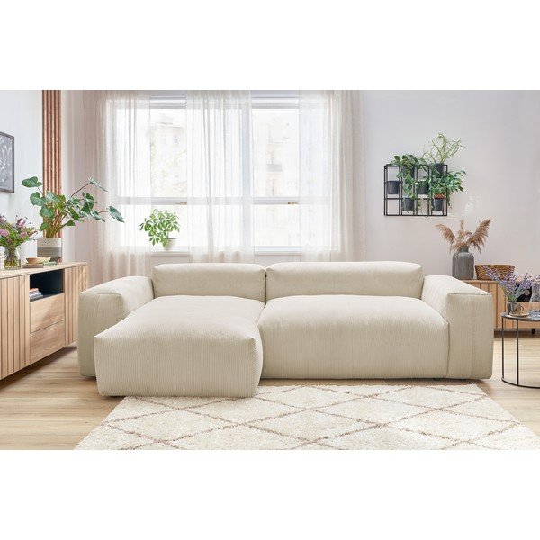Béžová manšestrová rohová pohovka (levý roh) Lafayette – Bobochic Paris-image-1