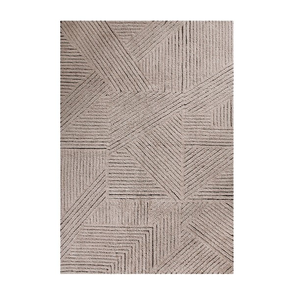 Světle hnědý pratelný ručně tkaný vlněný koberec 170x240 cm Golden Coffee – Lorena Canals