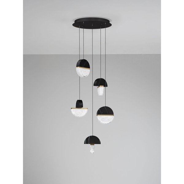 Černé kovové LED stmívatelné závěsné svítidlo ø 46 cm Dorin – Nova Luce-image-3