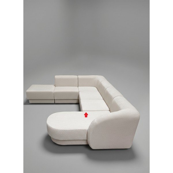 Krémová žinylková rohová pohovka (levý roh/do "U") Miley - II. jakost – Micadoni -image-4