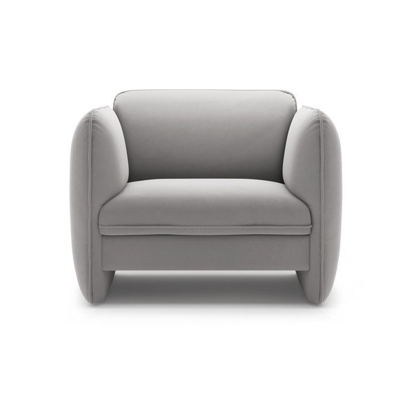 Světle šedé sametové křeslo Georgia – Micadoni -image-2