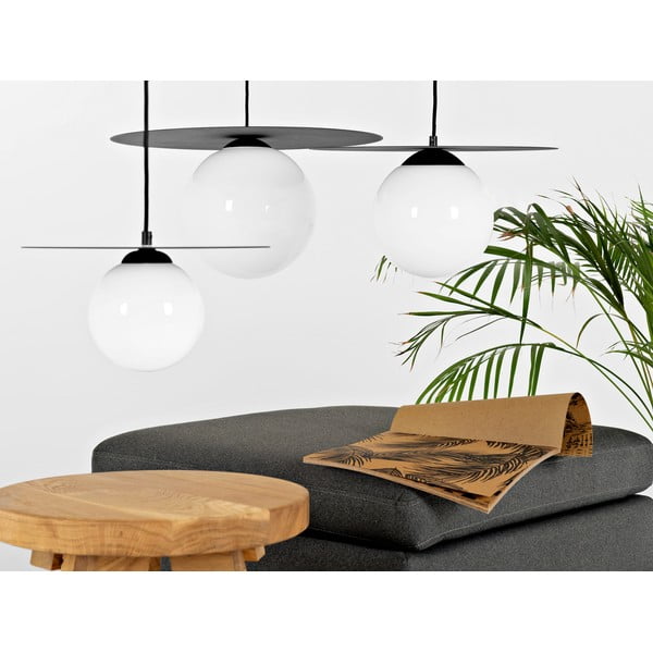 Černé závěsné svítidlo se skleněným stínidlem ø 40 cm Skiva Ball – CustomForm-image-1