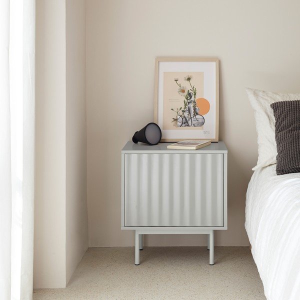 Světle šedý matný noční stolek Sierra – Teulat-image-1