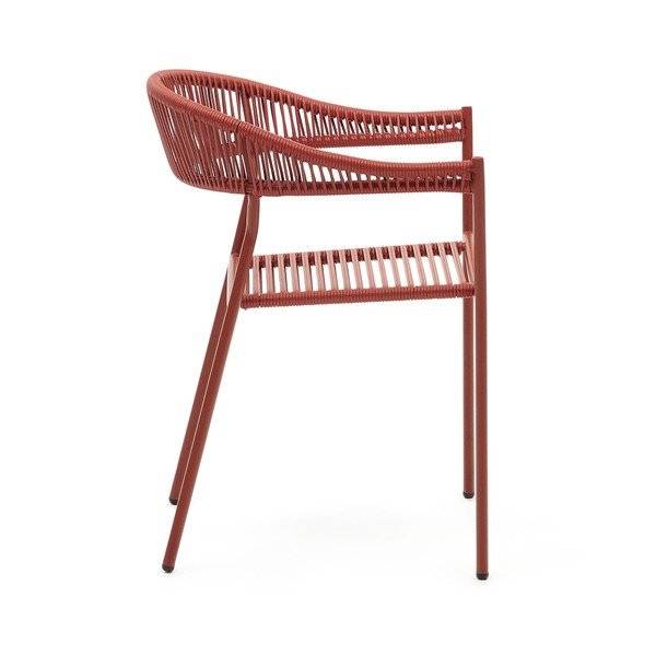 Jídelní židle z umělého ratanu v cihlové barvě v sadě 4 ks Futadera – Kave Home-image-2