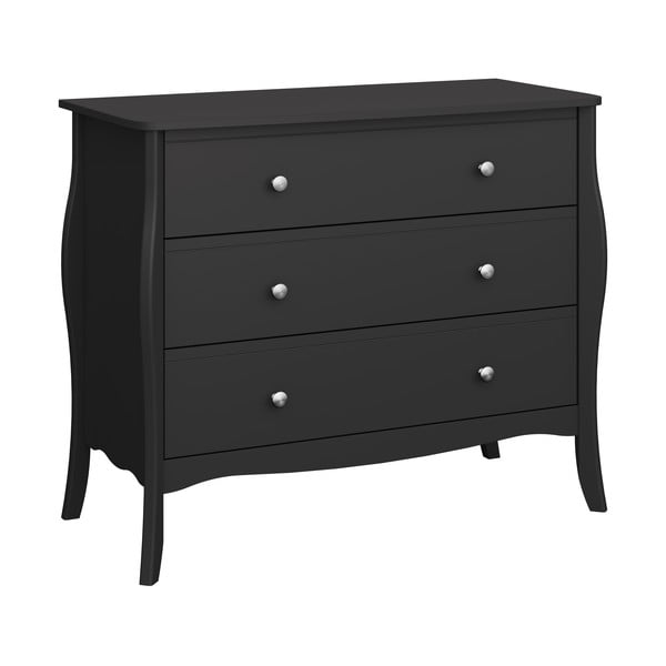 Černá nízká komoda 97x80 cm Baroque - Tvilum-image-2