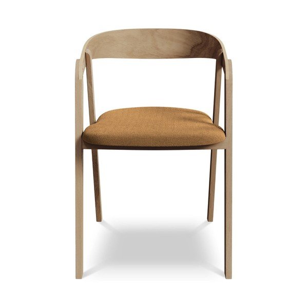 Jídelní křeslo z masivního dřeva v terakotové barvě Erika – Makamii-image-1