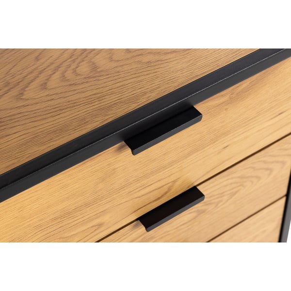 Černá knihovna v dekoru dubu 85x141 cm Swindon - Actona-image-1