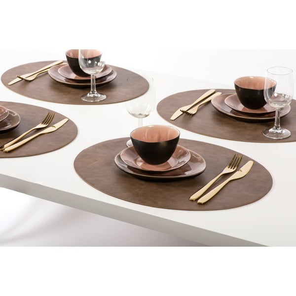 Tmavě hnědé prostírání z imitace kůže ZicZac Troja, 33 x 45 cm-image-1