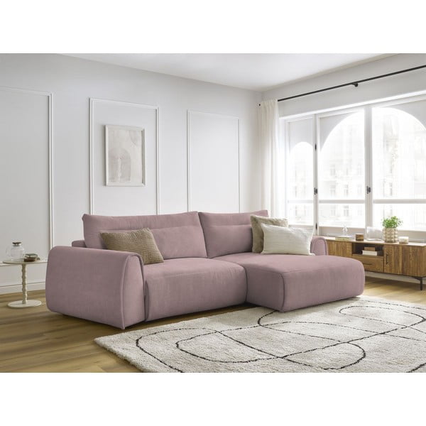 Světle růžová rohová pohovka Aden – Bobochic Paris-image-1