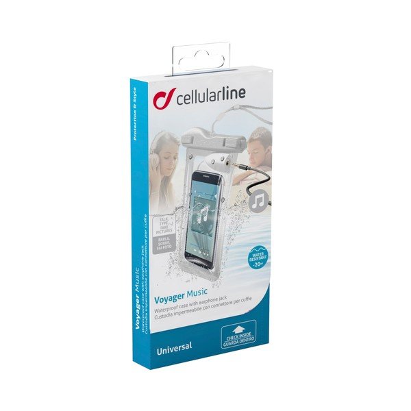 Voděodolné univerzální pouzdro Cellularline VOYAGER MUSIC, bílé-image-2