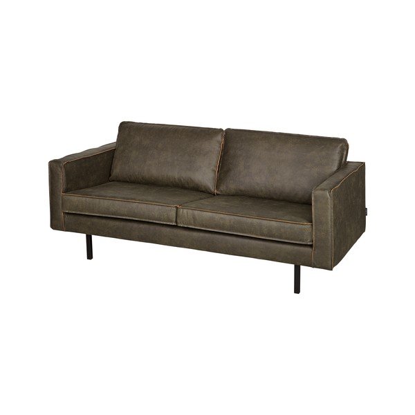 Tmavě zelená pohovka s potahem z recyklované kůže BePureHome Rodeo, 190 cm-image-3