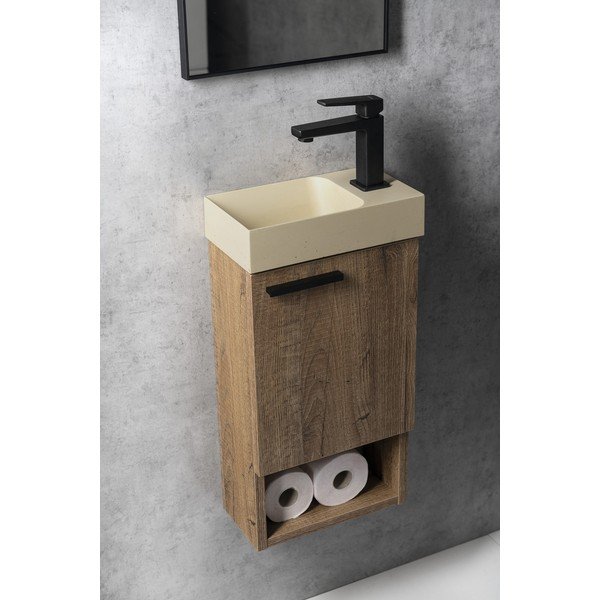 Krémové betonové umývátko 31x17 cm Piccolino – Sapho-image-3