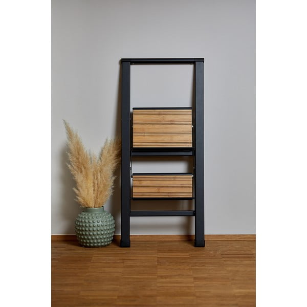 Černý hliníkový protiskluzový skládací žebřík Wenko Stepladder II.-image-3