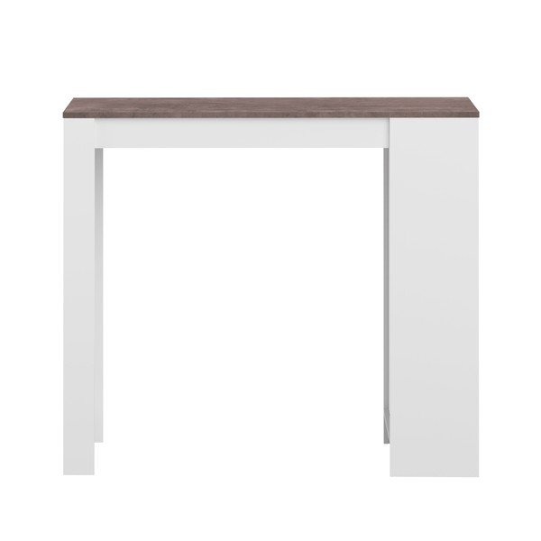 Bílý barový stůl s hnědou deskou TemaHome Aravis-image-2