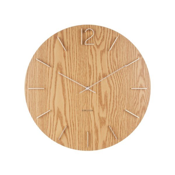 Světle hnědé nástěnné hodiny Karlsson Meek, ⌀ 50 cm
