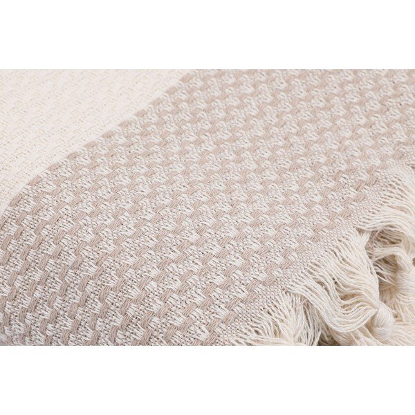 Béžový bavlněný přehoz na dvoulůžko 230x200 cm Seritli – Mijolnir-image-3