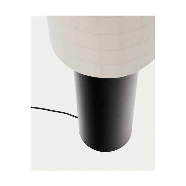 Bílá/černá stojací lampa s textilním stínidlem (výška 142 cm) Dulan – Kave Home-image-4