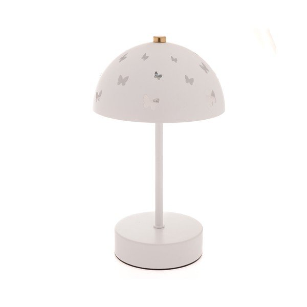 Bílá kovová dětská stolní lampa Butterfly – Dakls
