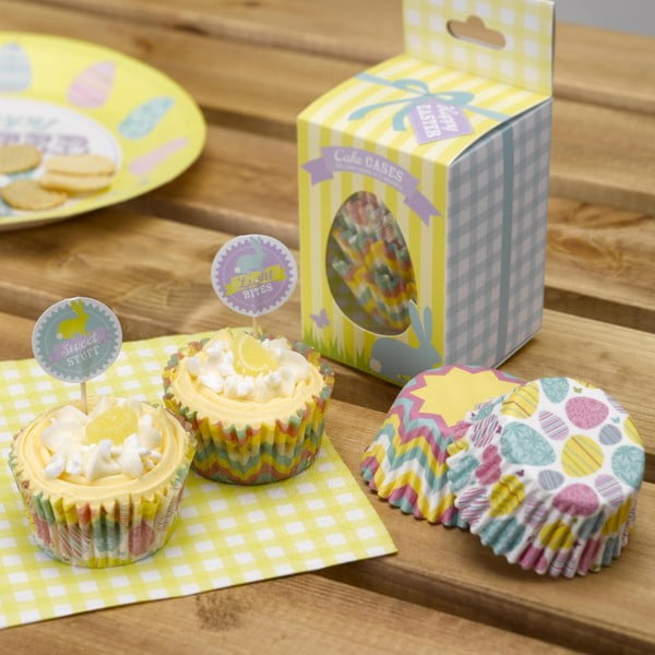 Sada 100 papírových košíčků na cupcaky Neviti Happy Easter