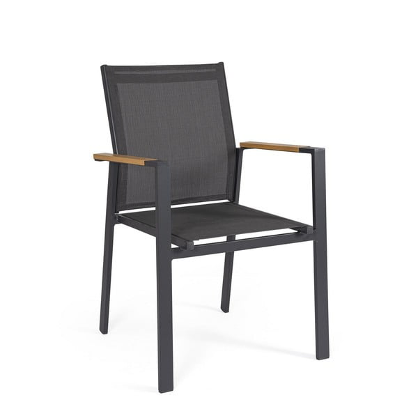 Antracitové kovové zahradní židle v sadě 4 ks Heta   – Bizzotto