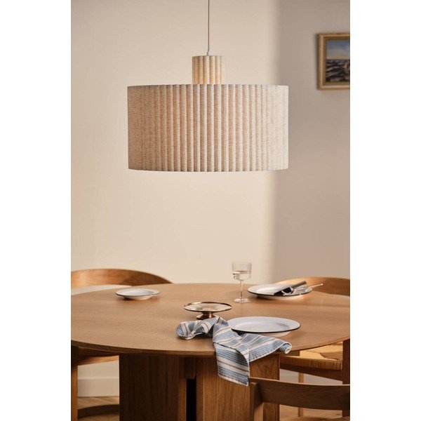 Béžové lněné závěsné svítidlo ø 60 cm Alina – Jotex-image-1