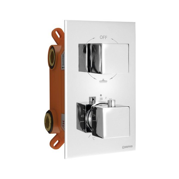 Podomítková sprchová baterie v leskle stříbrné barvě (3 výstupy) Latus – Sapho-image-1