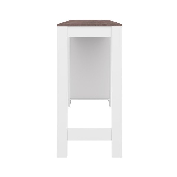 Bílý barový stůl s hnědou deskou TemaHome Aravis-image-4