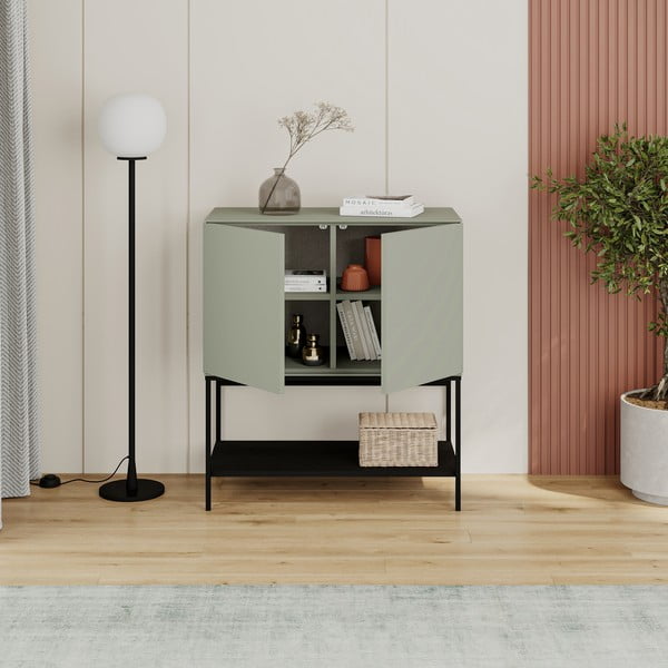 Zeleno-černá skříňka 80x90x40 cm Amira – Marckeric-image-2