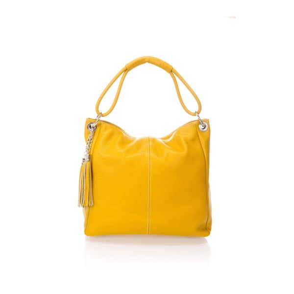 Žlutá kožená kabelka Lisa Minardi Retusa
