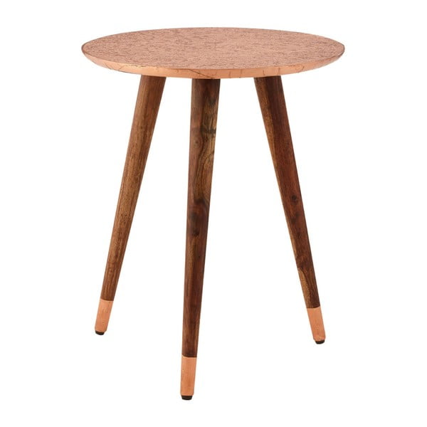 Růžový odkládací stolek s podnožím z palisandrového dřeva Premier Housewares Nuno