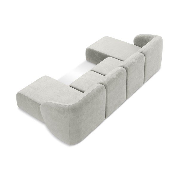 Světle šedá žinylková rohová pohovka (do "U") Lani – Makamii-image-3