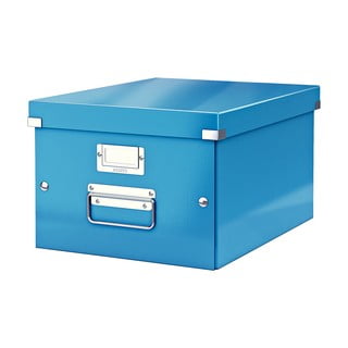 Modrý kartonový úložný box s víkem Click&Store - Leitz