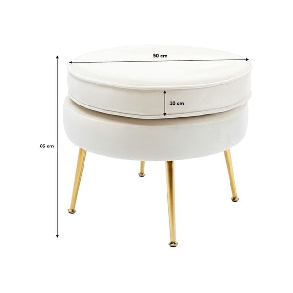 Bílá sametová podnožka Water Lily – Kare Design-image-3