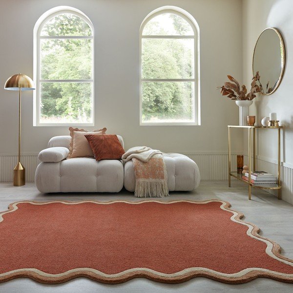 Ručně tkaný koberec s příměsí vlny v terakotové barvě 200x290 cm Rivo Wool – Flair Rugs-image-1