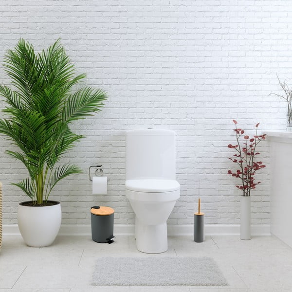 Tmavě šedý nášlapný ocelový odpadkový koš 5 l   Adonis – Spirella-image-1