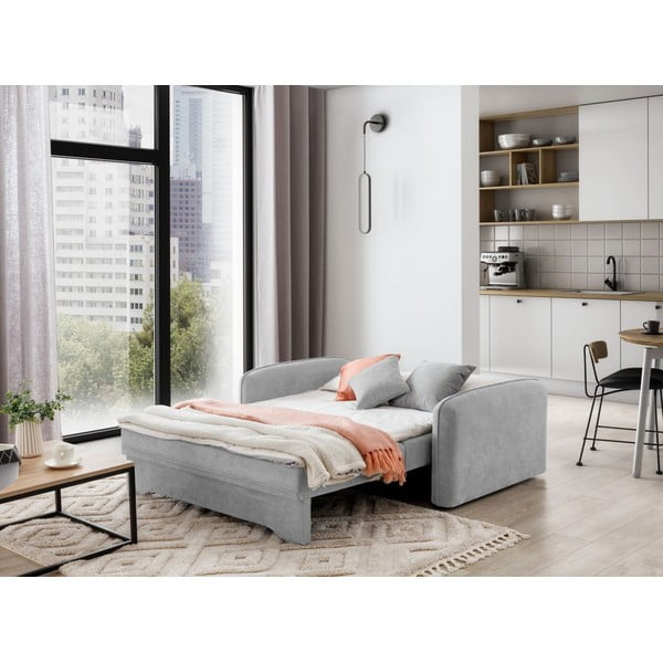 Světle šedá žinylková rozkládací/s úložným prostorem pohovka 155 cm Laine – ELTAP-image-4