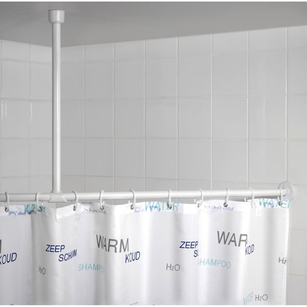 Bílý držák na strop pro sprchový závěs 57 cm – Wenko