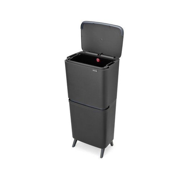 Tmavě šedý plastový odpadkový koš 20+25 l na tříděný odpad SortUp Recycle Hi – Brabantia