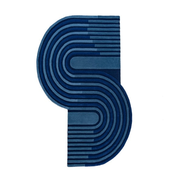 Tmavě modrý ručně tkaný vlněný koberec 120x180 cm Conway Retro – Flair Rugs