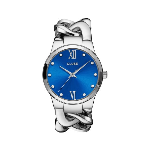 Dámské hodinky Elegante Stones Silver/Blue Lagoon, 38 mm