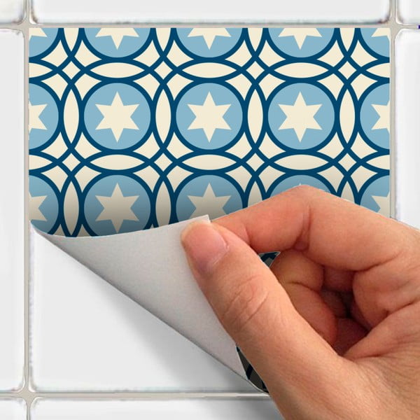 Sada 60 nástěnných samolepek Ambiance Wall Decal Cement Tiles Riana, 10 x 10 cm-image-1