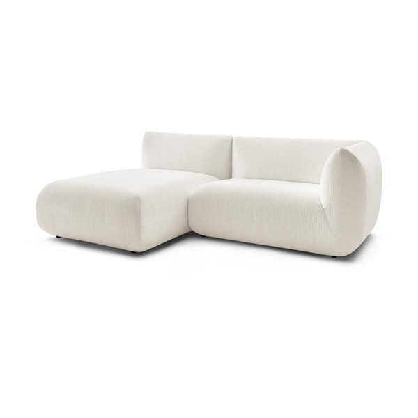 Bílá manšestrová rohová pohovka (levý roh) Lecomte – Bobochic Paris-image-3