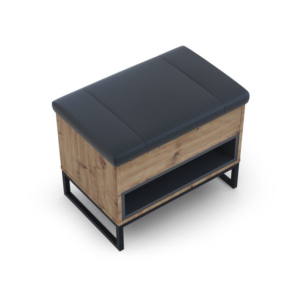 Botník v dekoru dubu s lavicí Olis - Cosmopolitan Design-image-2