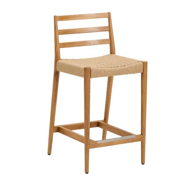 Barová židle z dubového dřeva v přírodní barvě (výška sedáku 65 cm) Analy – Kave Home