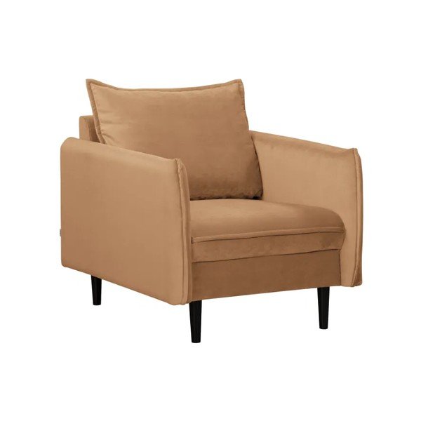 Hnědé sametové křeslo Juli – Ropez