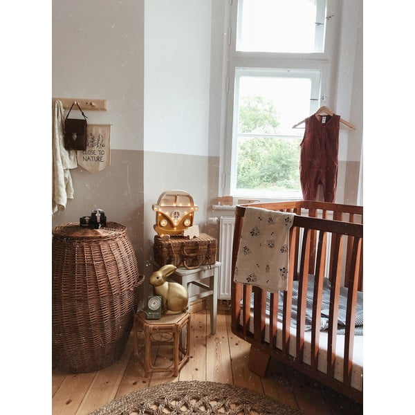 Oranžová stolní lampa z borovicového dřeva Little Lights Van, výška 29 cm-image-4