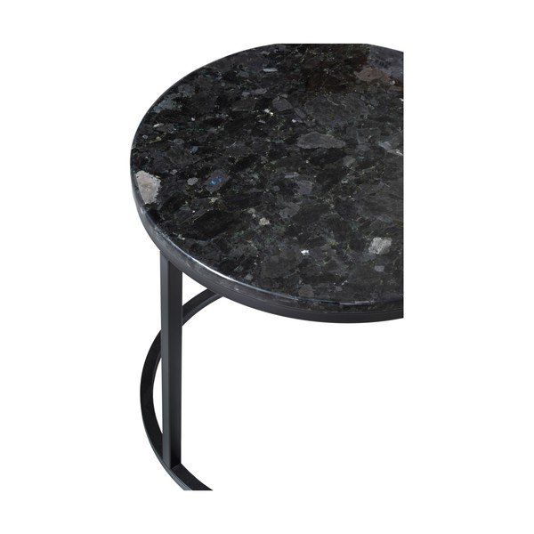 Černý žulový stolek s podnožím v černé barvě RGE Crystal, ⌀ 50 cm-image-2