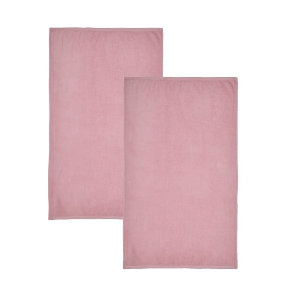 Růžové rychleschnoucí/froté bavlněné osušky v sadě 2 ks 90x140 cm Quick Dry – Catherine Lansfield