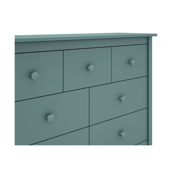 Nízká dětská komoda z borovicového dřeva v petrolejové barvě 110x80 cm Max – Marckeric-image-1